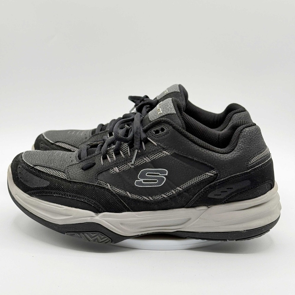 SKECHERS Monaco TR Oxford Sneakers Size 9.5 Mens Black‎ Gray